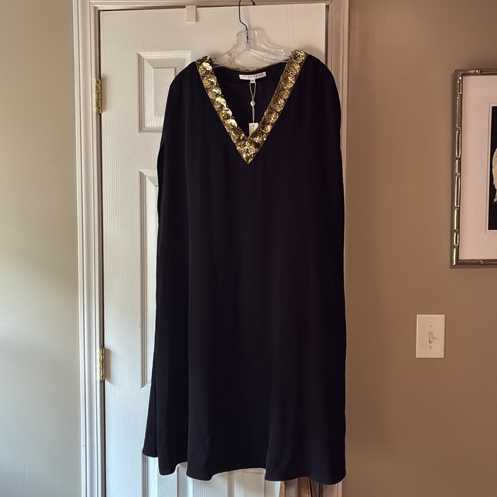 NWT Trina Turk Masquerade 3 dress in black with sequins